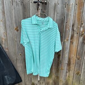 Members Mark Performance Polo Green w/ Black Stripes Sz XXL